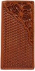 3D Belt Company AW13 Tan Wallet with Fancy Floral Embossed Leather Trim